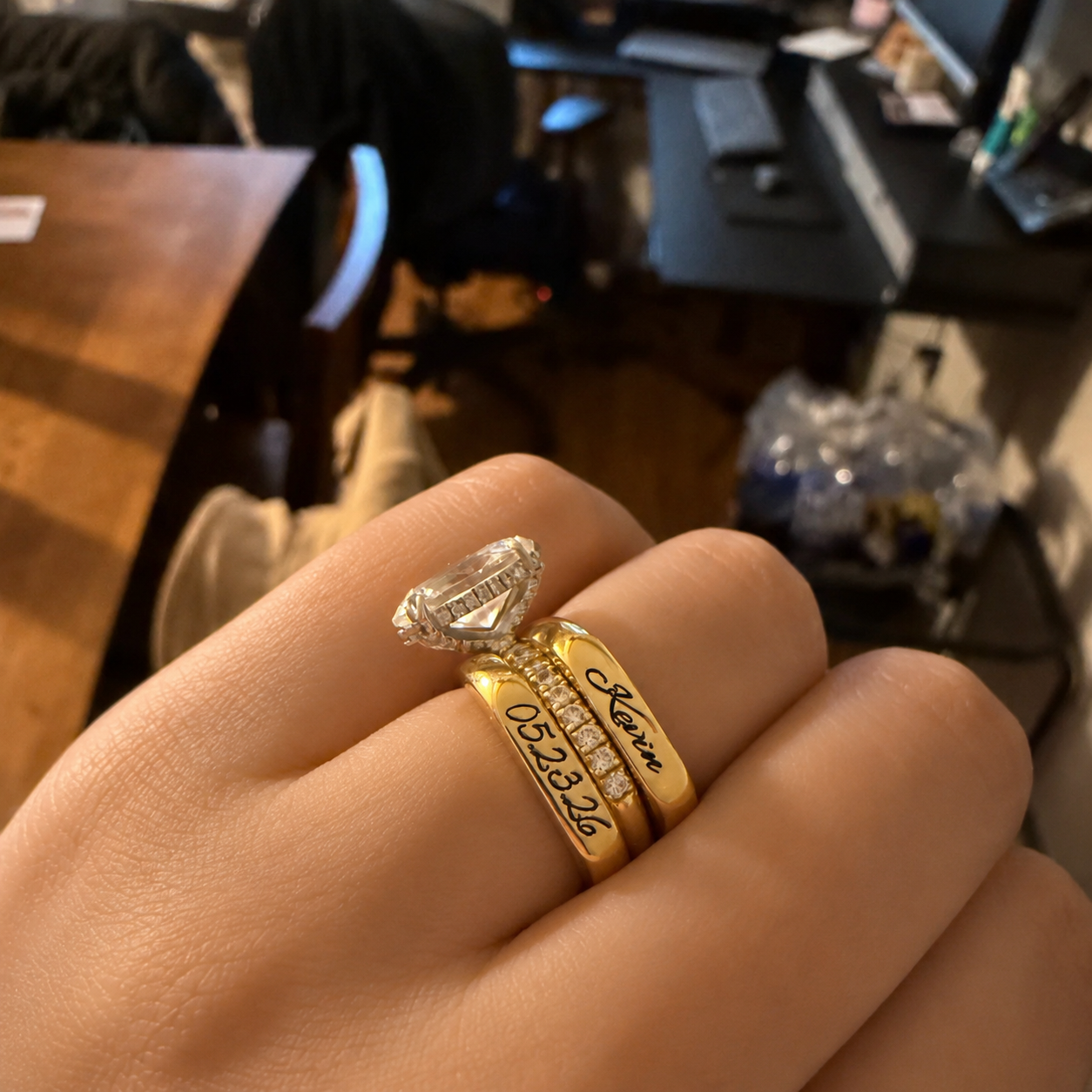 Stackable Engraved Name Ring