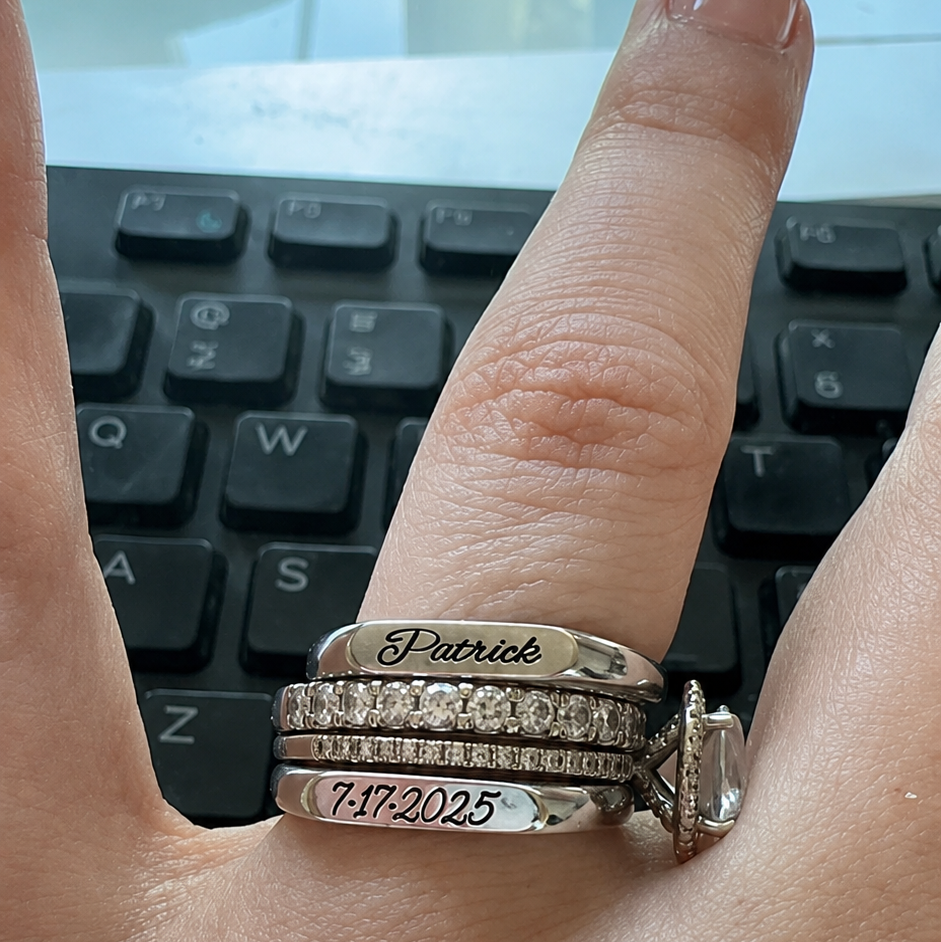 Stackable Engraved Name Ring