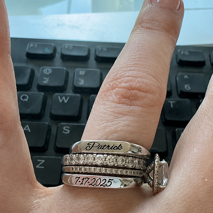 Stackable Engraved Name Ring