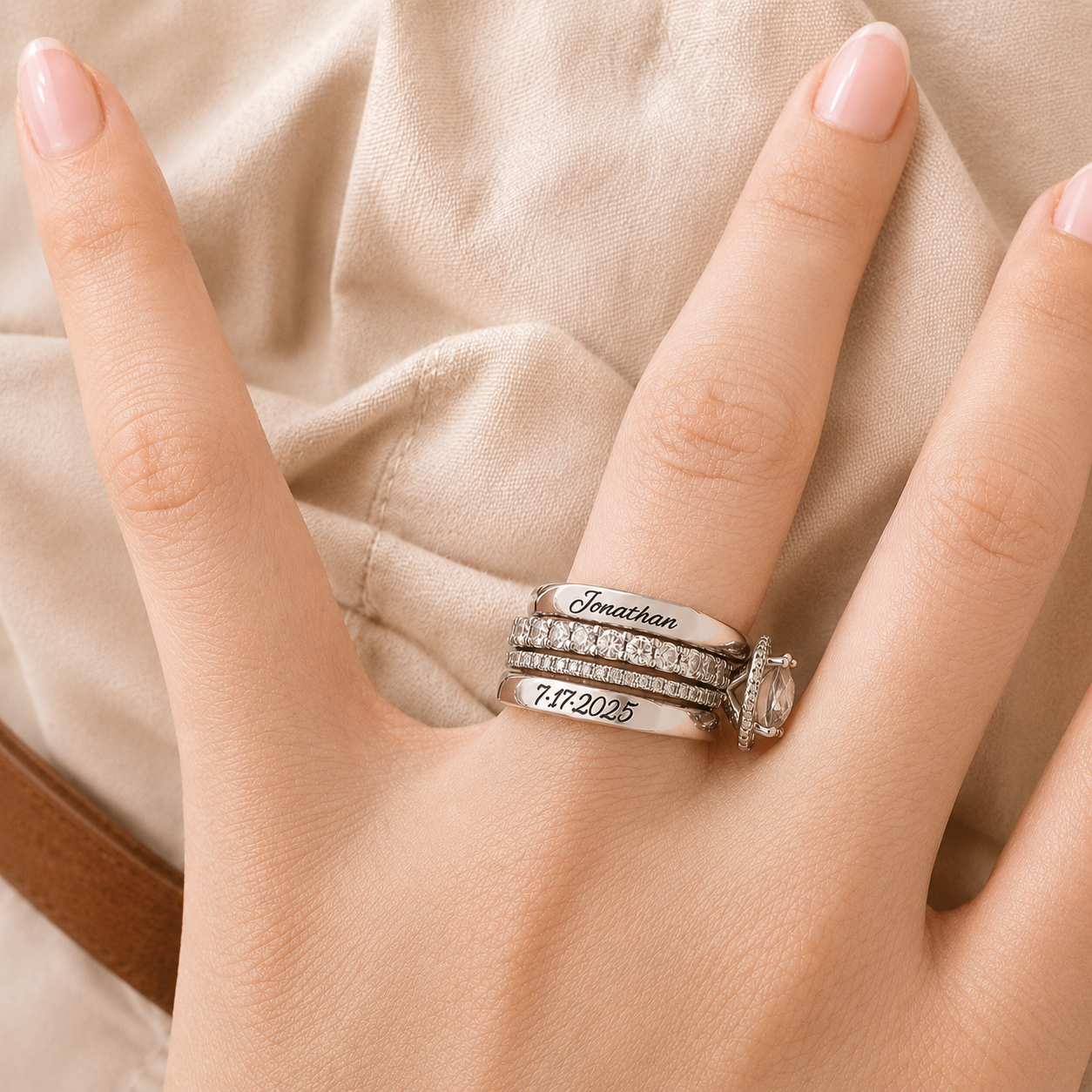 Stackable Engraved Name Ring