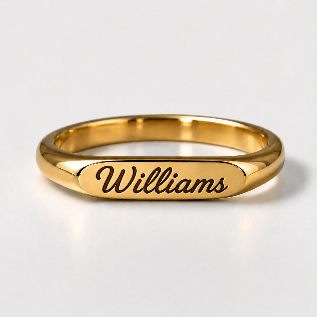 Engraved Maiden Name Ring