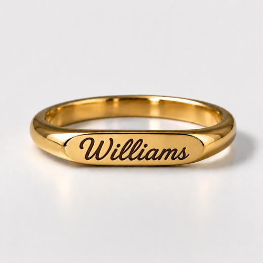 Engraved Maiden Name Ring