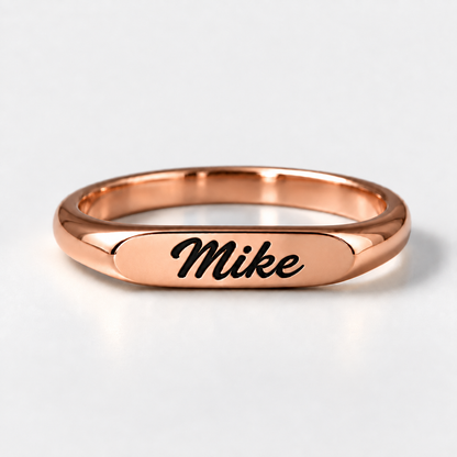 Stackable Engraved Name Ring