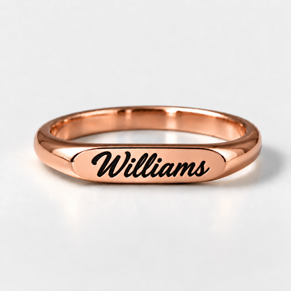 Engraved Maiden Name Ring