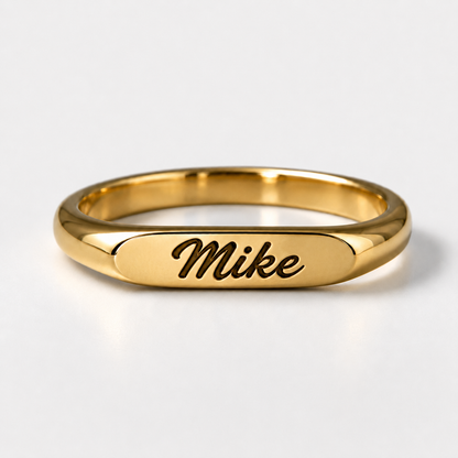 Stackable Engraved Name Ring