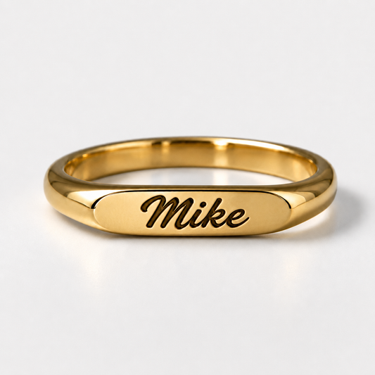 Stackable Engraved Name Ring