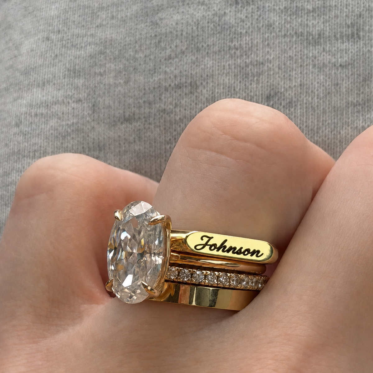 Engraved Maiden Name Ring